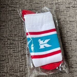 Kiehls | White and Red High Socks New in Packaging